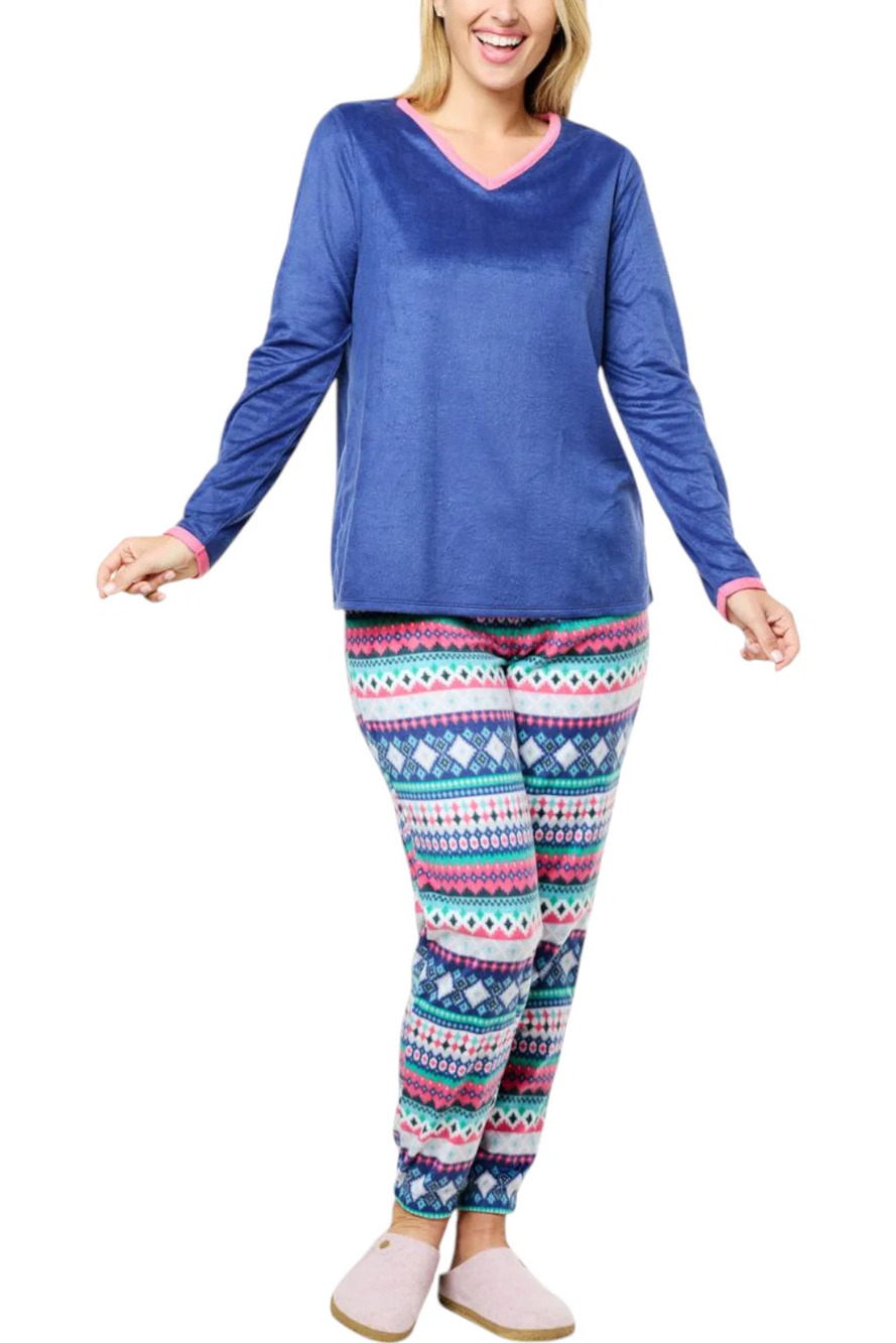 Comfort Code Women's 2-piece MicroFleece PJ Set Blue - Tall